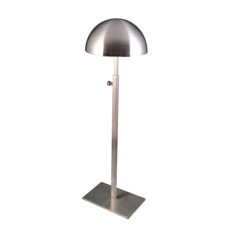 Suporte de exposição para chapéus em metal com altura ajustável e cúpula