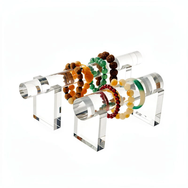 Présentoir à Bracelets à Barre Horizontale en Acrylique Transparent