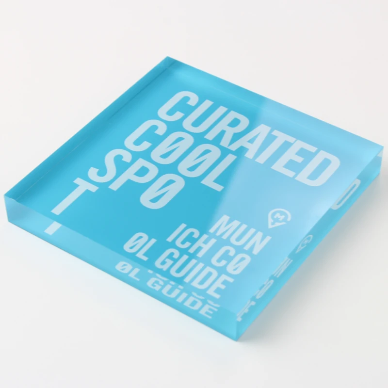 Diamond Polished Clear Acrylic Logo Block Text Printing