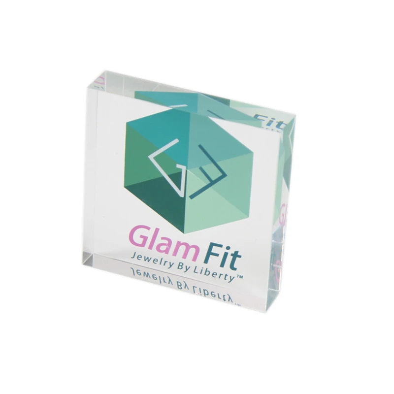 Transparent Silk Screen Printing Acrylic Logo Block