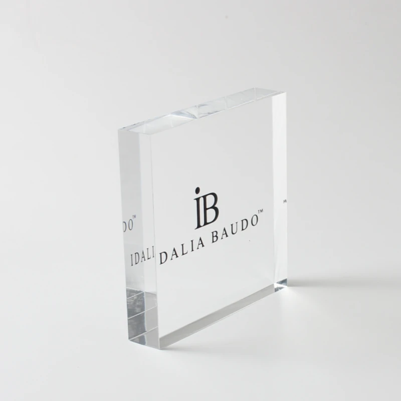 Clear Logo Printing Acrylic Sign Cube