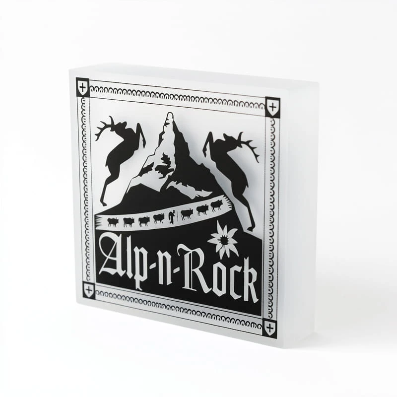 Square Frosted Ice Single Color Printing Acrylic Block