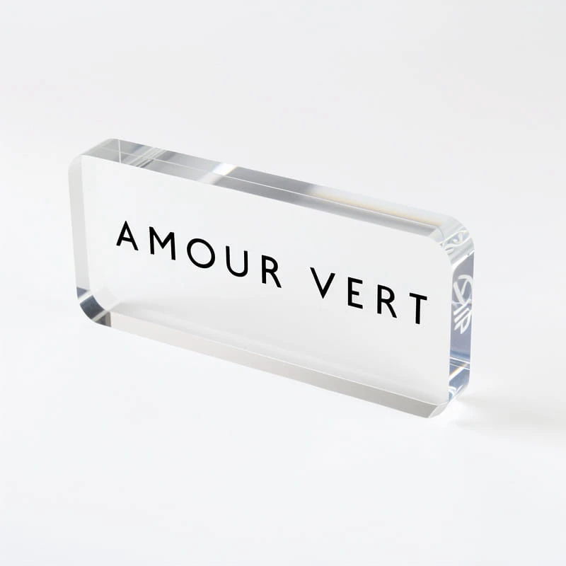 Diamond Polished Round-cornered Clear Logo Block