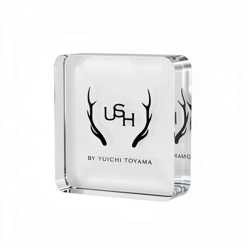 Glossy Diamond Polished Edges Translucent Logo Cube