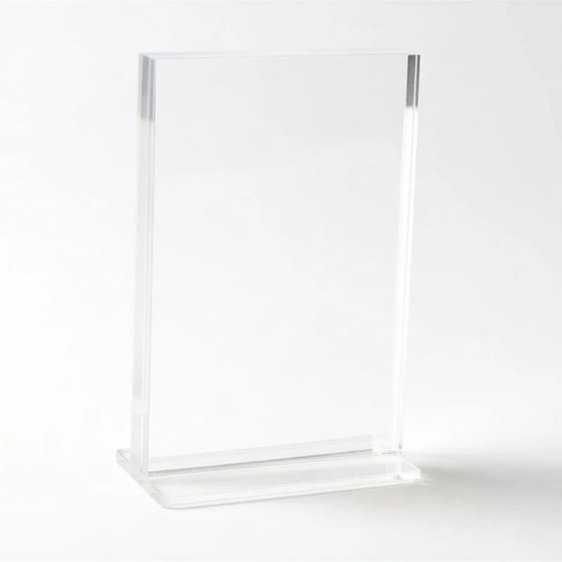 Sturdy T-shape Acrylic Counter Poster Holder, Double-sided